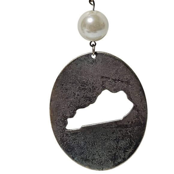 Kentucky State Cutout Pendant Necklace Faux Pearl Accent Fashion Jewelry Women - Picture 2 of 5